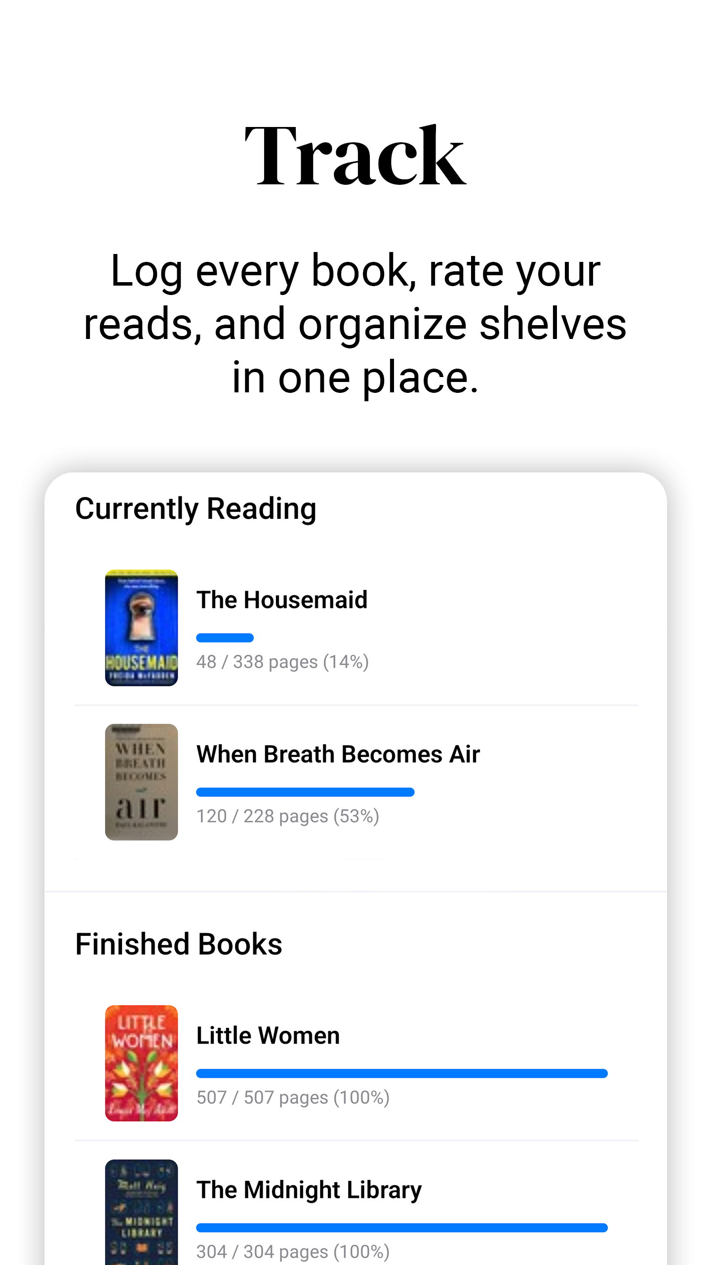 Track your books and shelves